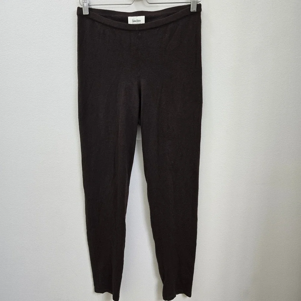 Neiman Marcus Silk Cashmere Knit Leggings Brown Slim Fit Pants Womens Medium